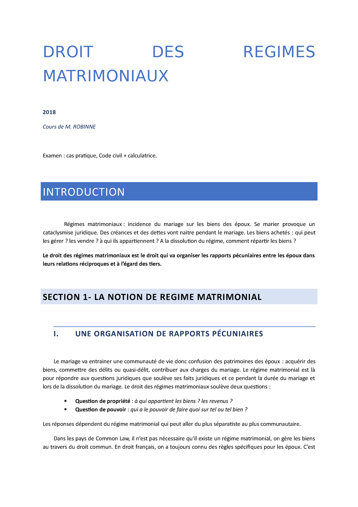 Entierdroit Des Régimes Matrimoniaux - DROIT DES REGIMES MATRIMONIAUX ...