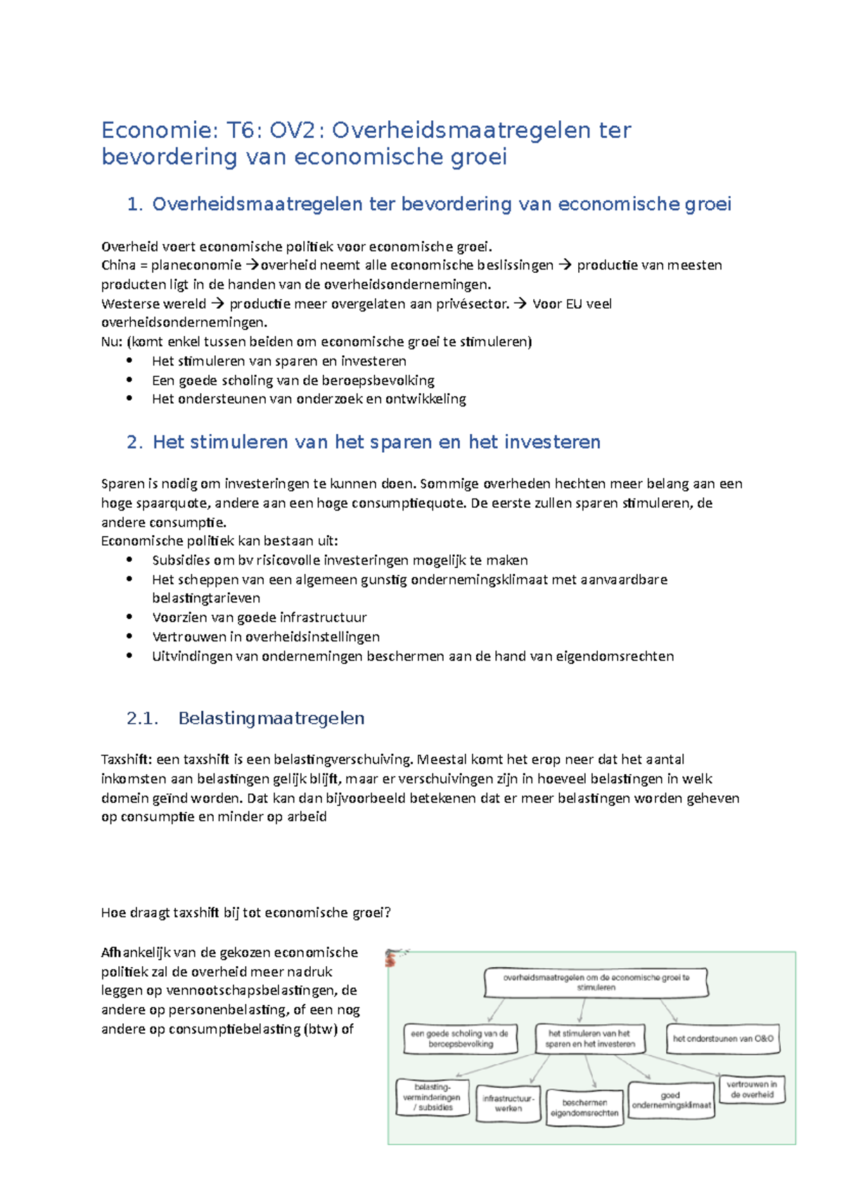 SV Overheidsmaatregelen ter bevordering van economische groei ...