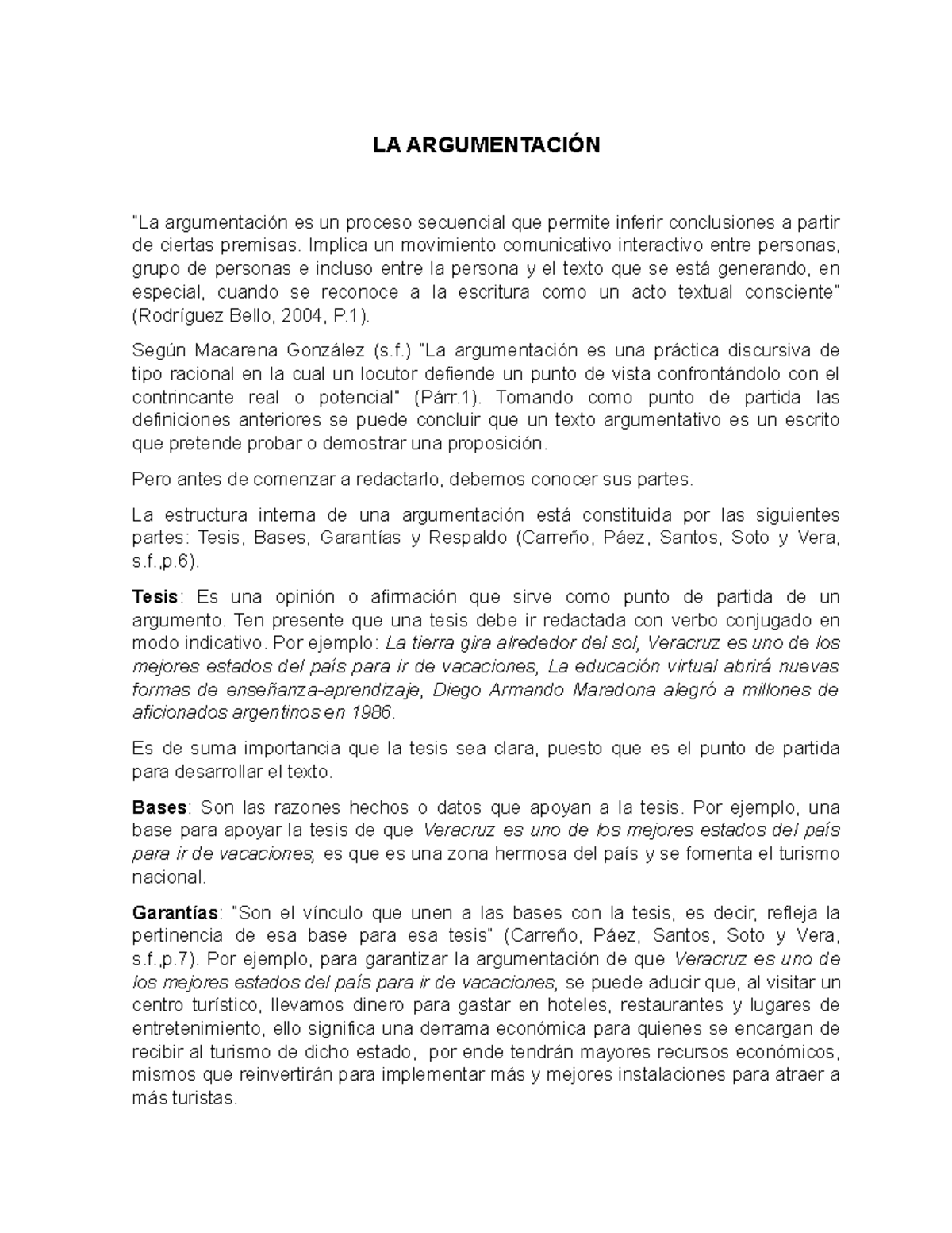 LA Argumentaci+ô N - LA ARGUMENTACIÓN “La Argumentación Es Un Proceso ...