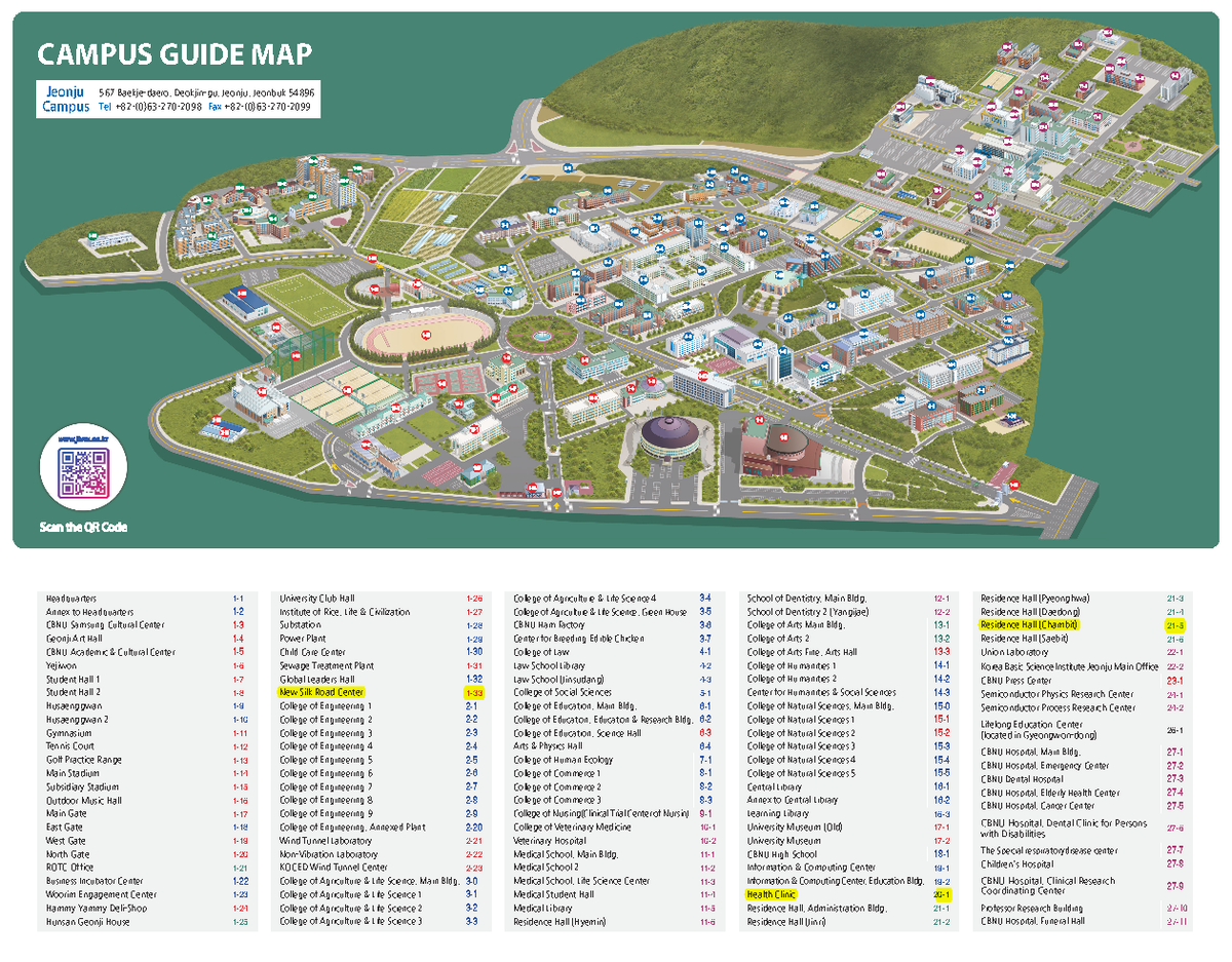 JBNU Campus Map - College of Agriculture & Life Science, Main Bldg. 3 ...