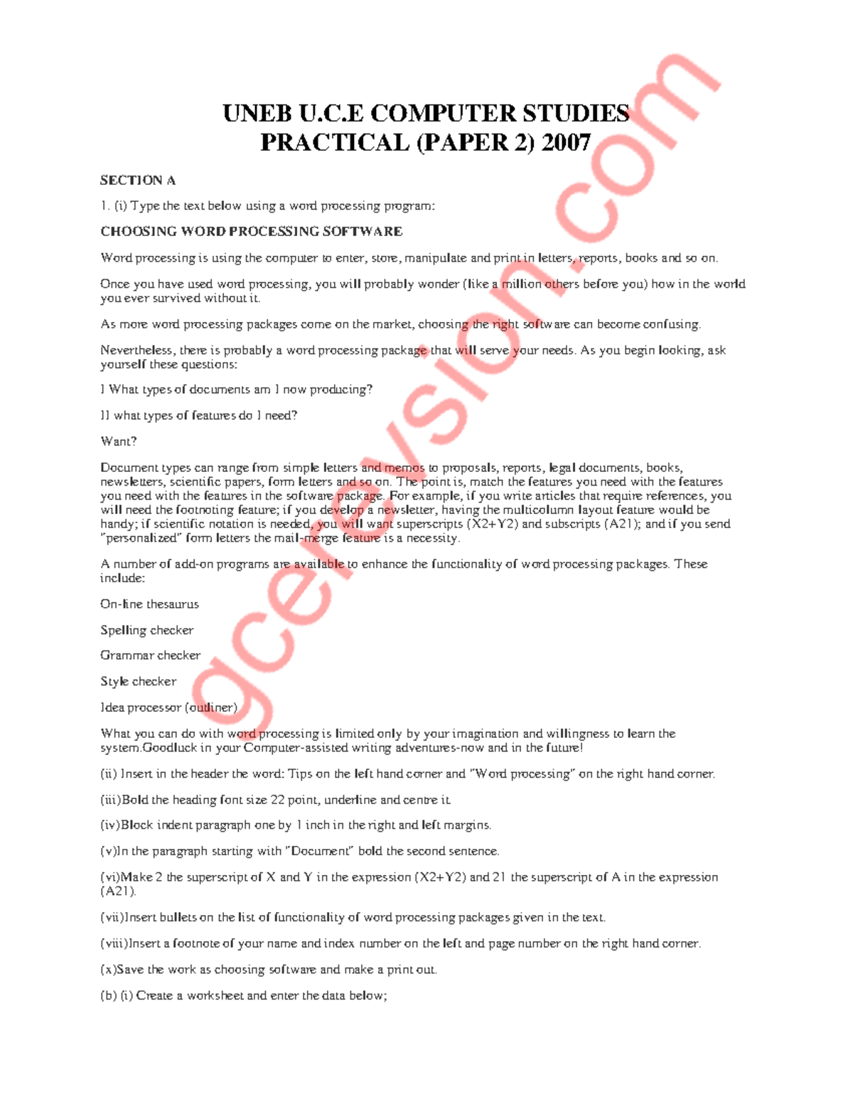 UNEB-U - UNEB Computer practical papers for students - UNEB U.C ...