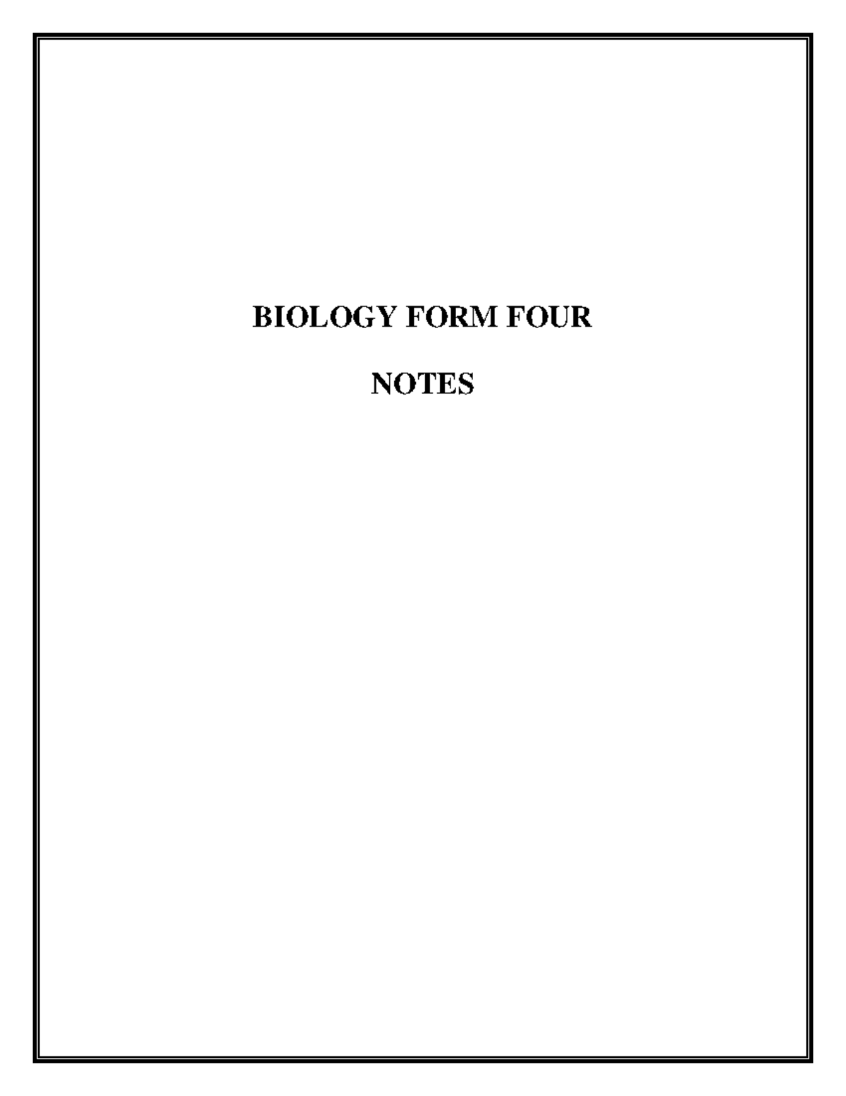 Biology FORM FOUR Notes - BIOLOGY FORM FOUR NOTES TOPIC ONE GROWTH The ...