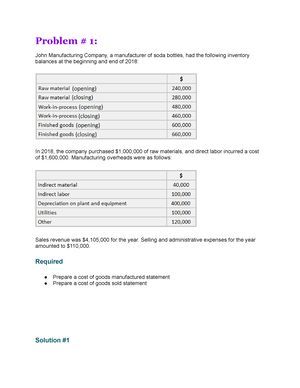 Assignment JOC Entries - (Journal entries; assigning costs to jobs ...