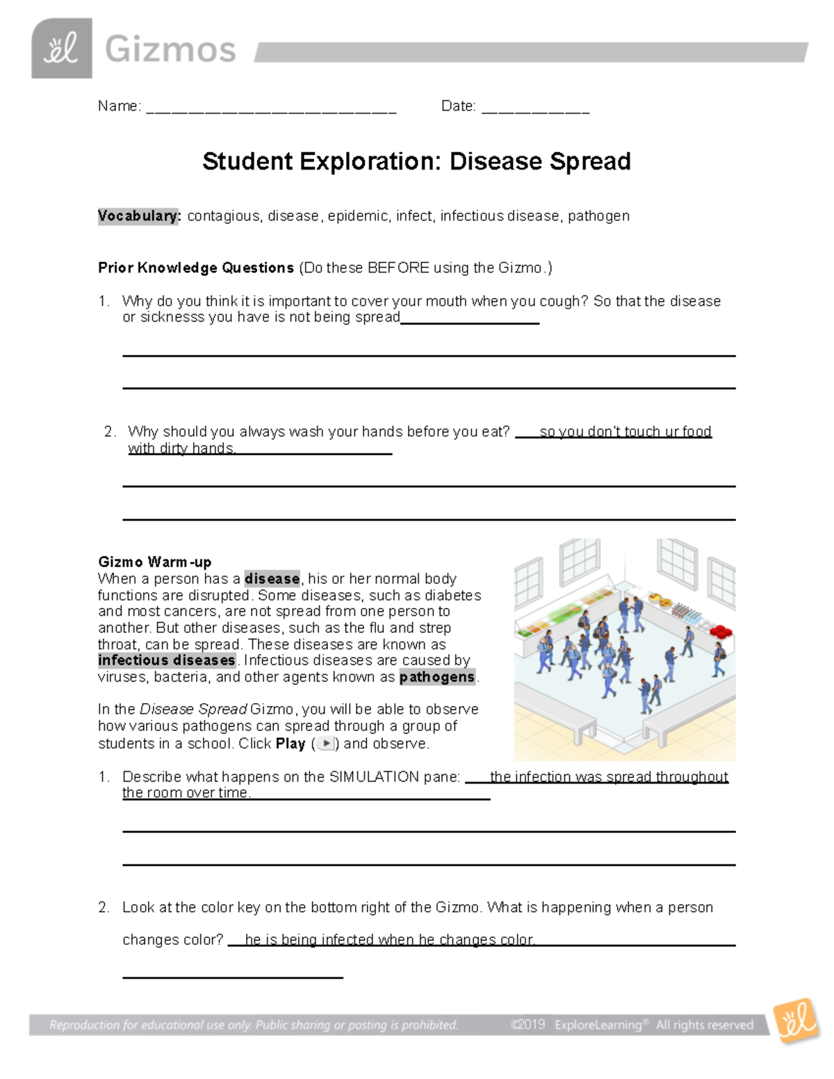 Disease Spread SE Biology Name ______________________________ Date