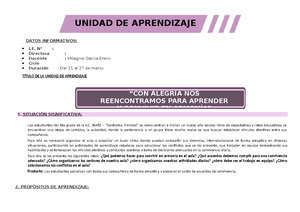 Unidad DE Aprendizaje 01 (6º PRIM) - DATOS INFORMATIVOS: Unidad de ...