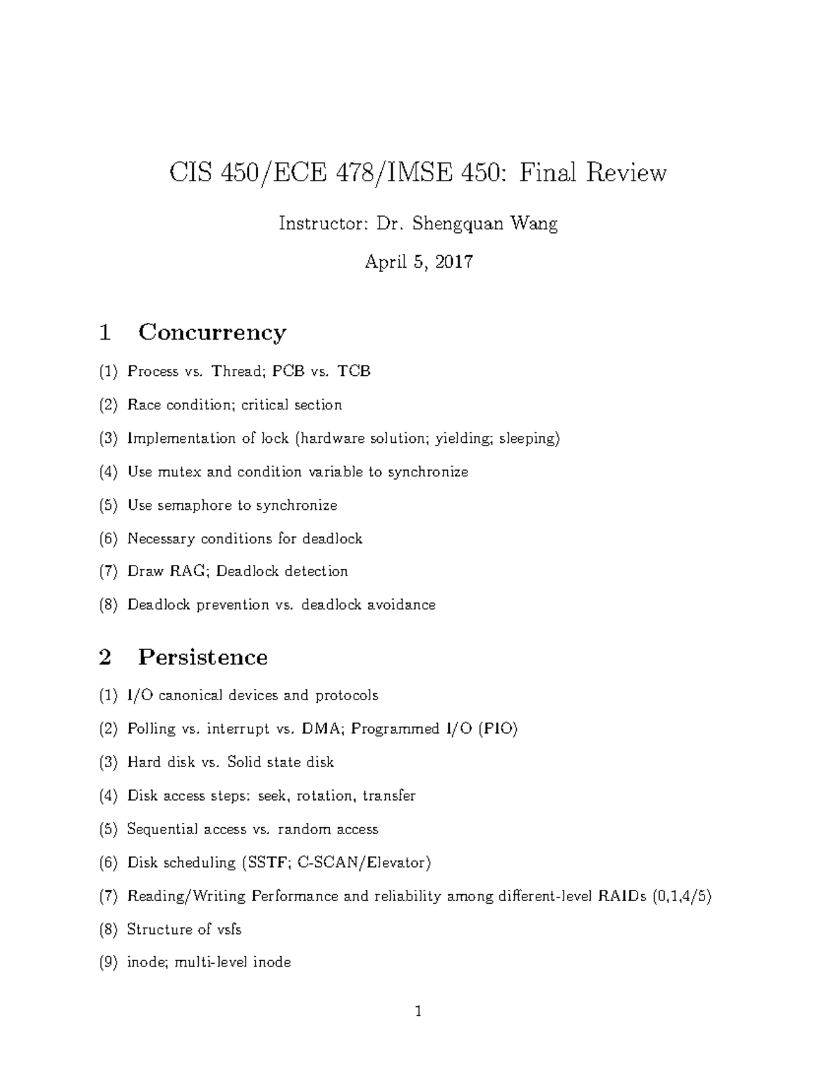 final-review-2-review-topics-for-final-cis-450-ece-478-imse-450