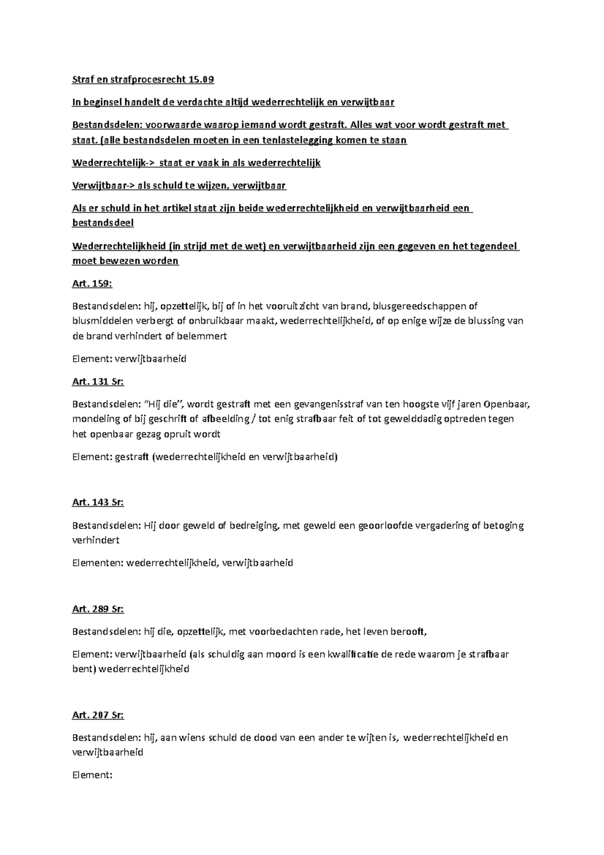 Straf en strafproces 15.09 WC - Straf en strafprocesrecht 15. In ...
