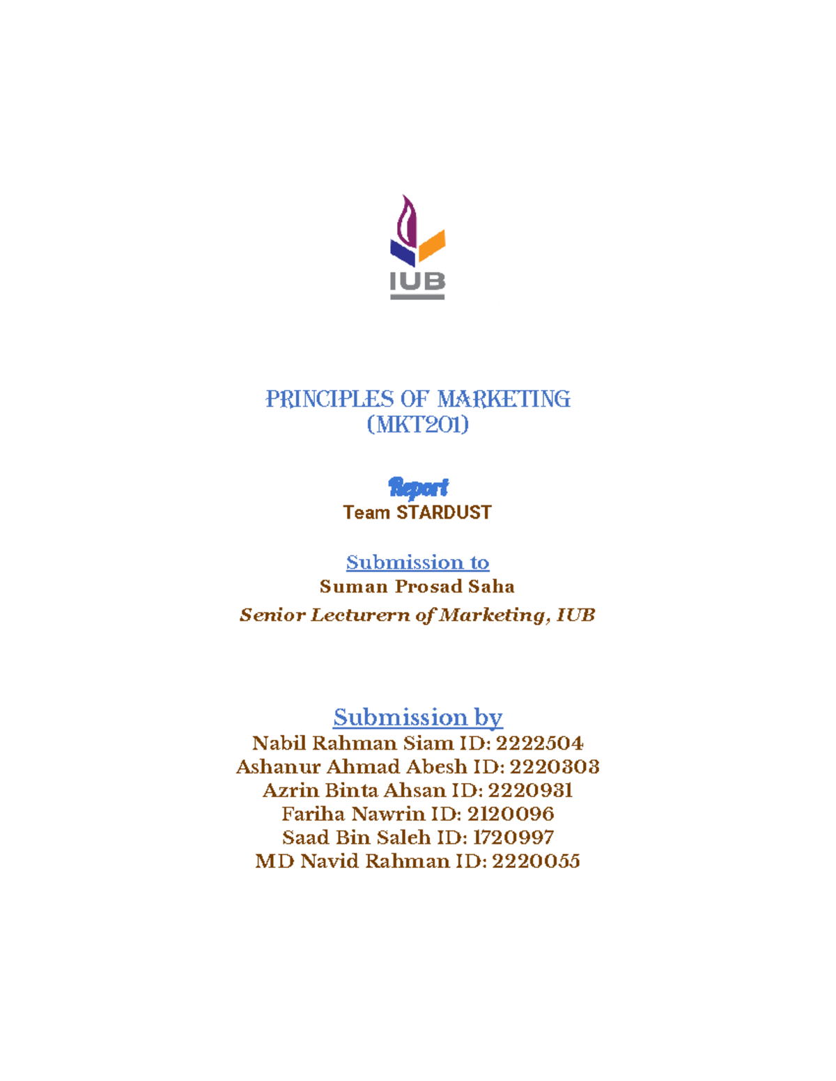 Glow-Lovely - hkhb - Principles of Marketing (MKT201) Repor Team ...