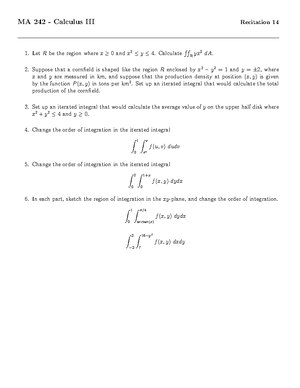 Exam 1 Practice Problems - MA 242 - Calculus III Exam 1 Practice ...