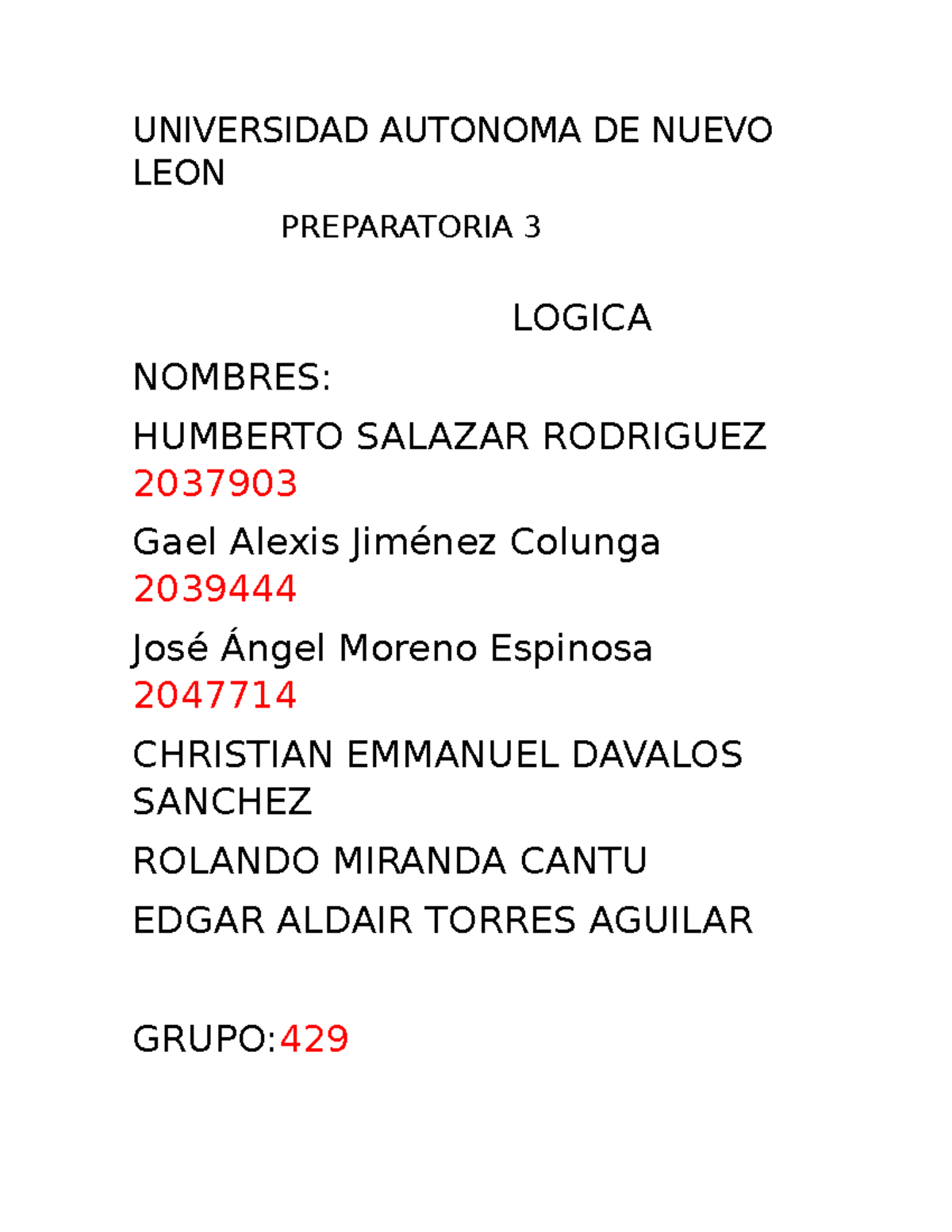 Evidencia Logica - ASSS - UNIVERSIDAD AUTONOMA DE NUEVO LEON ...