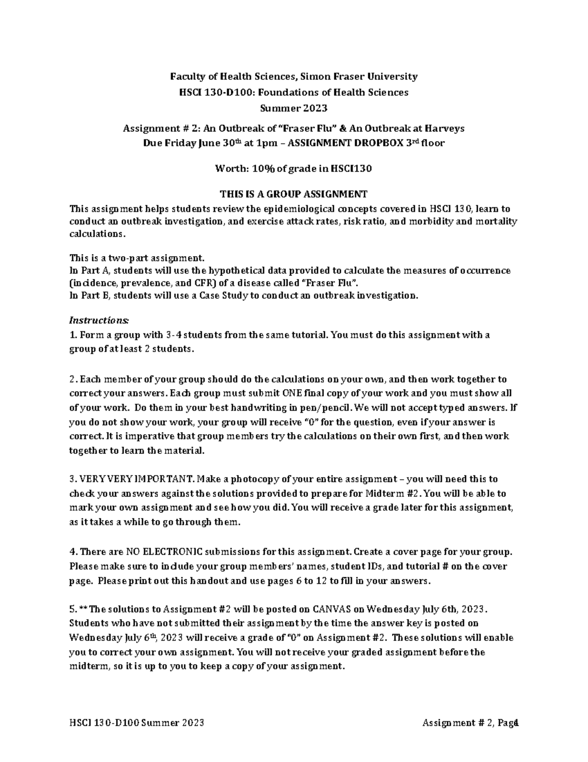 HSCI130 Assignment 2 Summer 2023 - Faculty of Health Sciences, Simon ...