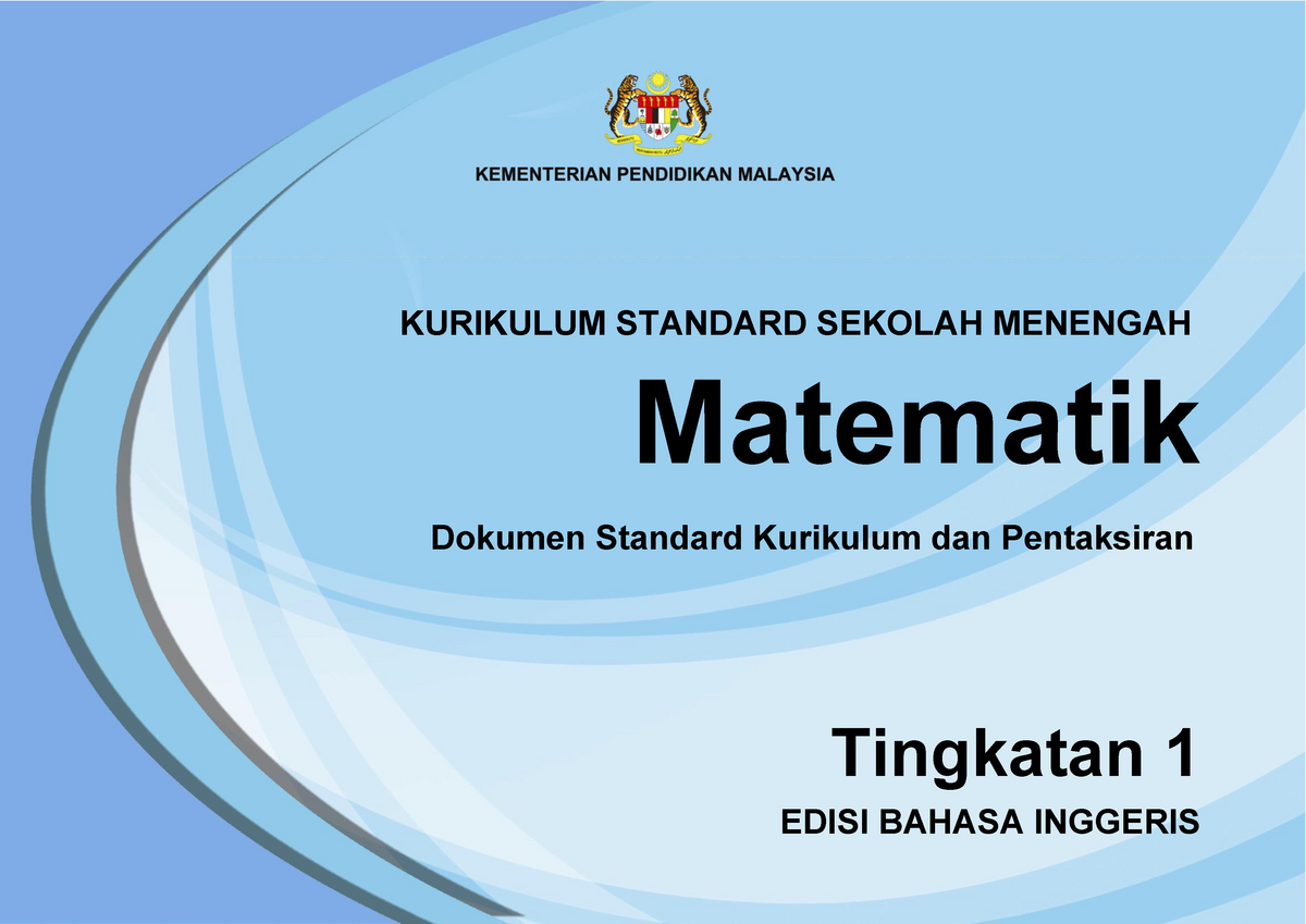 Dskp Mathematics Form 1 Tingkatan 1 Edisi Bahasa Inggeris Dokumen Standard Kurikulum Dan Studocu