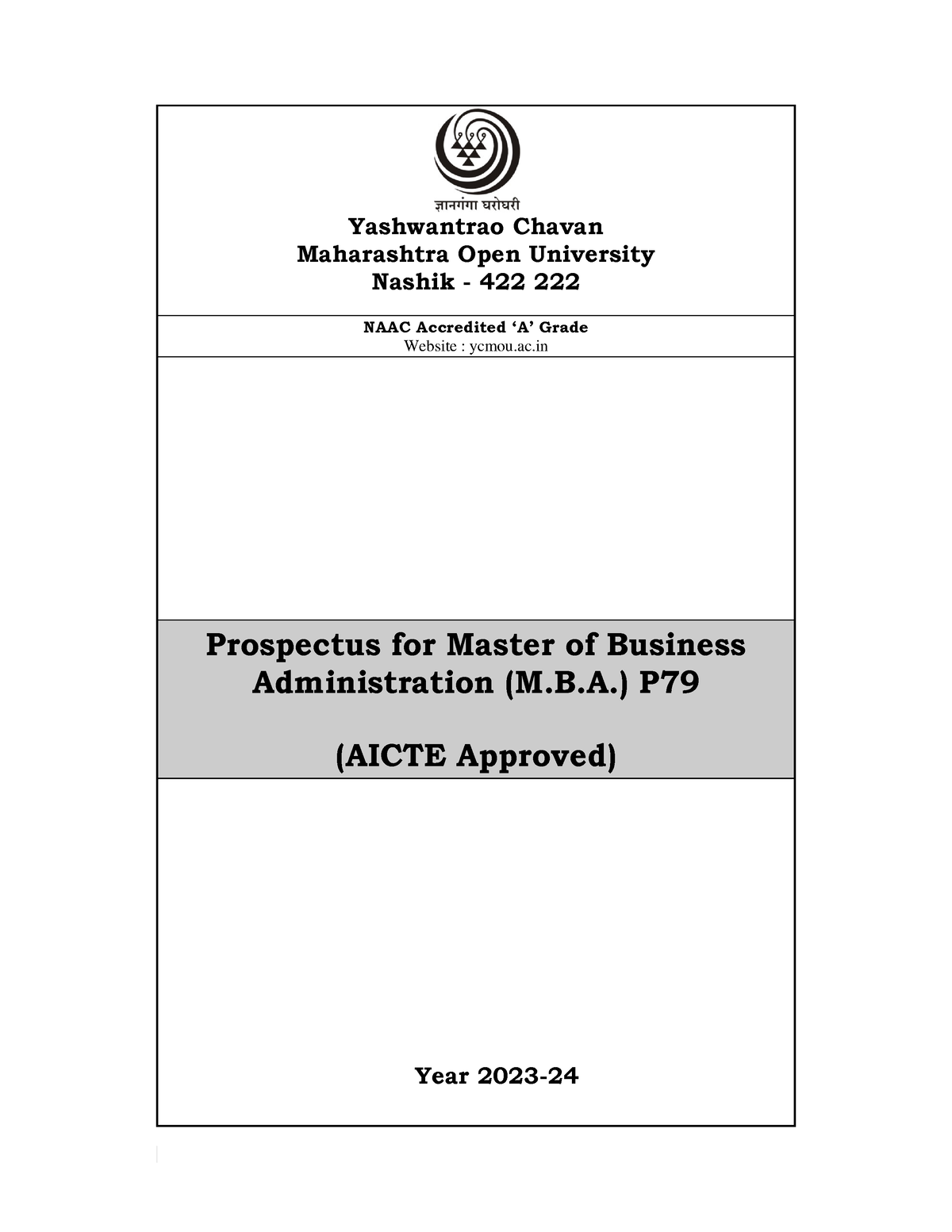 P79 MBA Prospectus 2023 - Yashwantrao Chavan Maharashtra Open ...