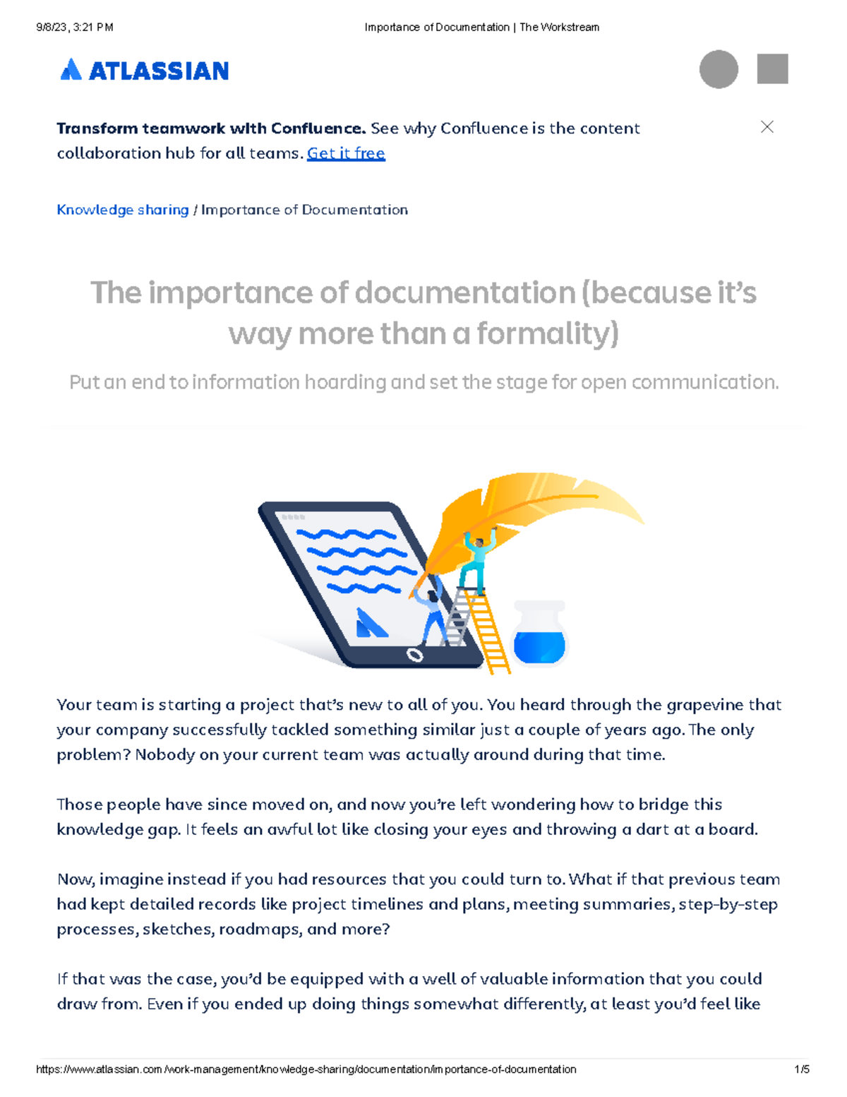 Importance of Documentation The Workstream Knowledge sharing