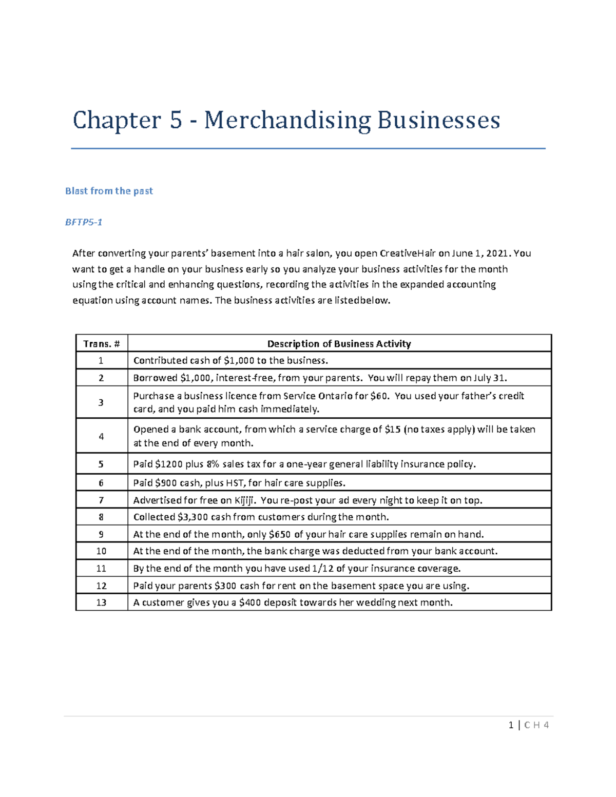 Chapter 5 - Merchandising Businesses - Chapter 5 - Merchandising ...