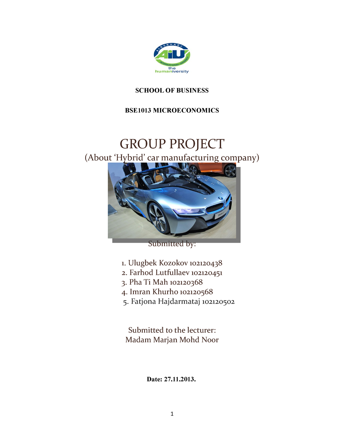 business plan of electric car