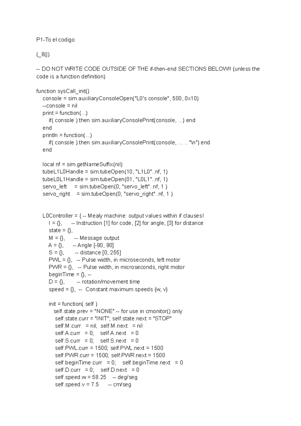 Informe Practica 2 - P1-To el codigo (_8(|) - DO NOT WRITE CODE OUTSIDE ...