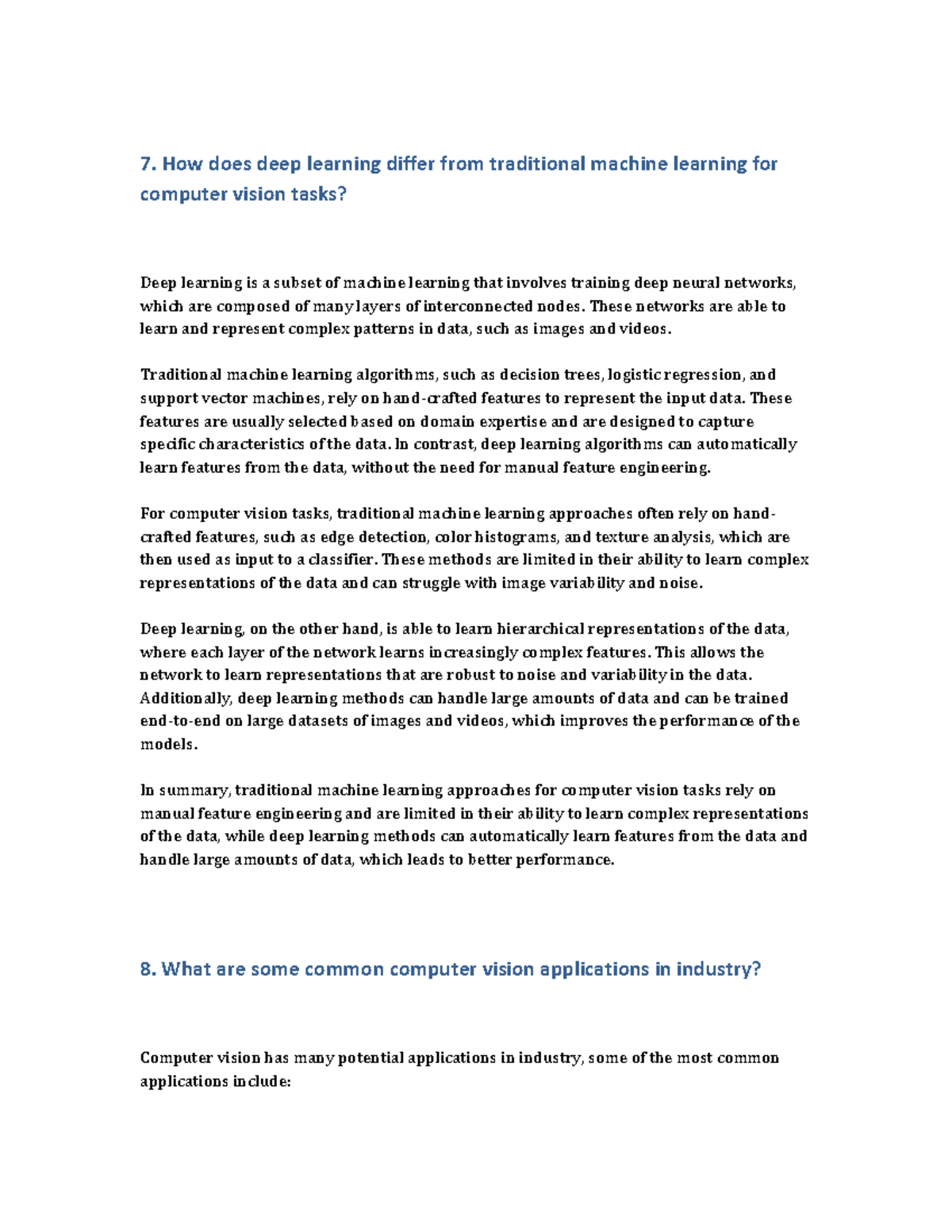 Computer vision 3 - 7. How does deep learning differ from traditional ...