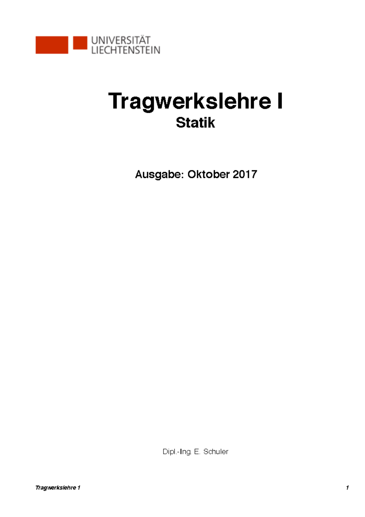 TWL1 - Zusammenfassung Tragwerkslehre 1 - Tragwerkslehre I Statik ...