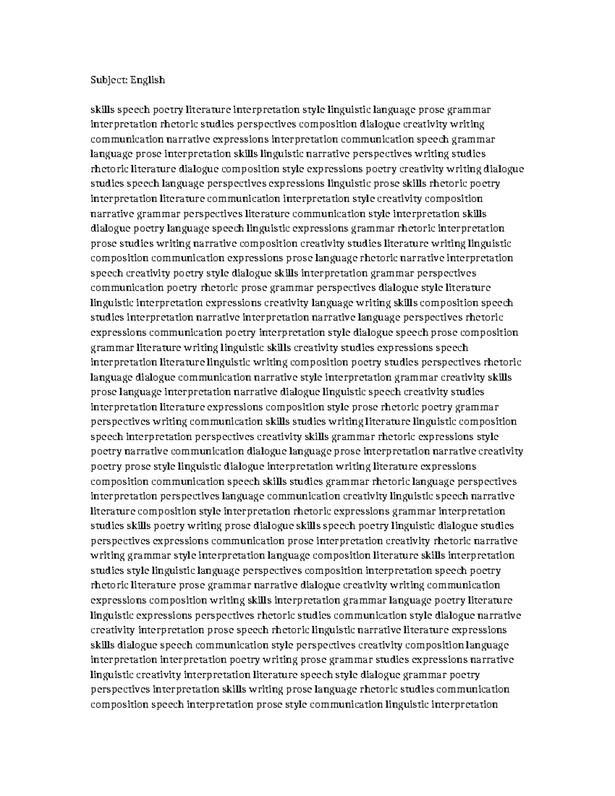 Document 5 - old coursework from prof class - Subject: English skills ...