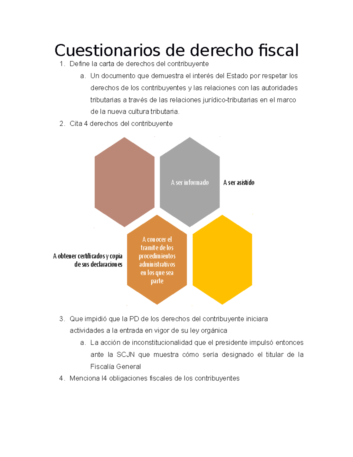 Define La Carta De Derechos Del Contribuyente - Cuestionarios De ...