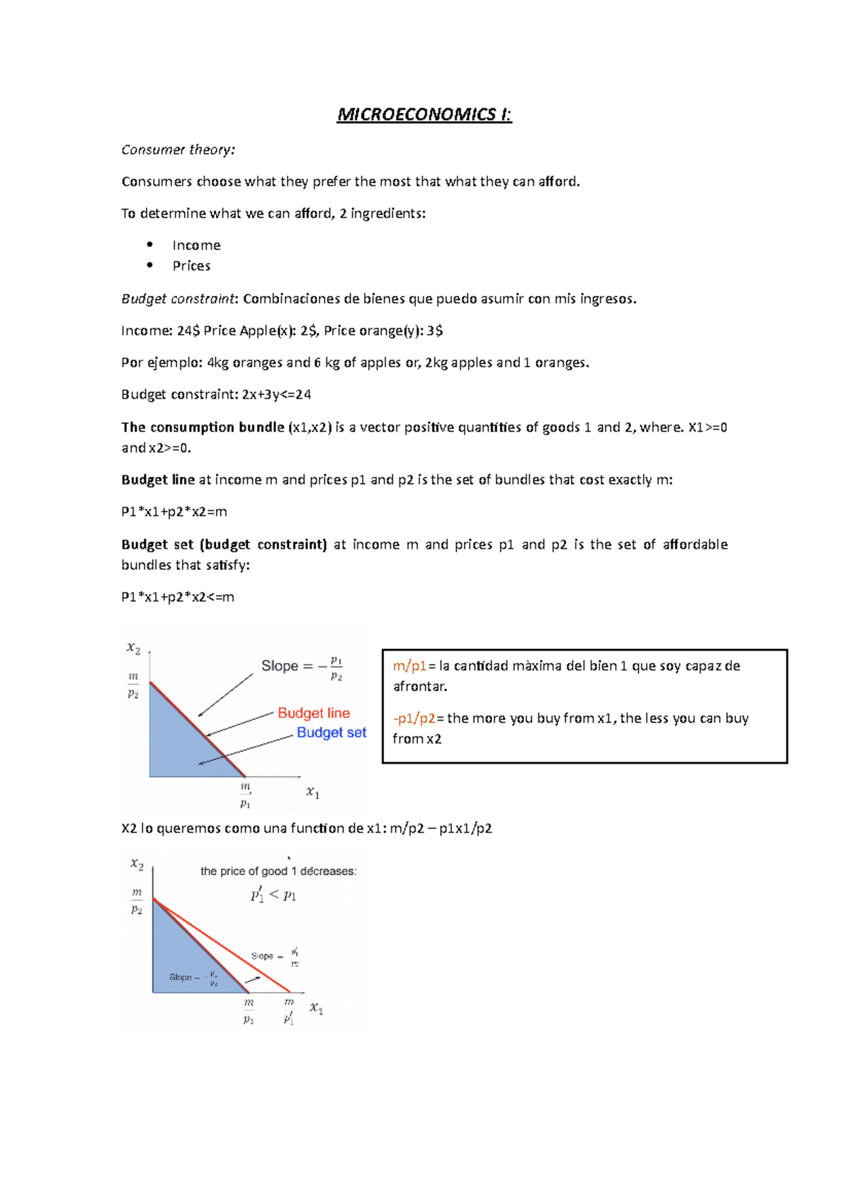 Apuntes - MICROECONOMICS I: Consumer Theory: Consumers Choose What They ...