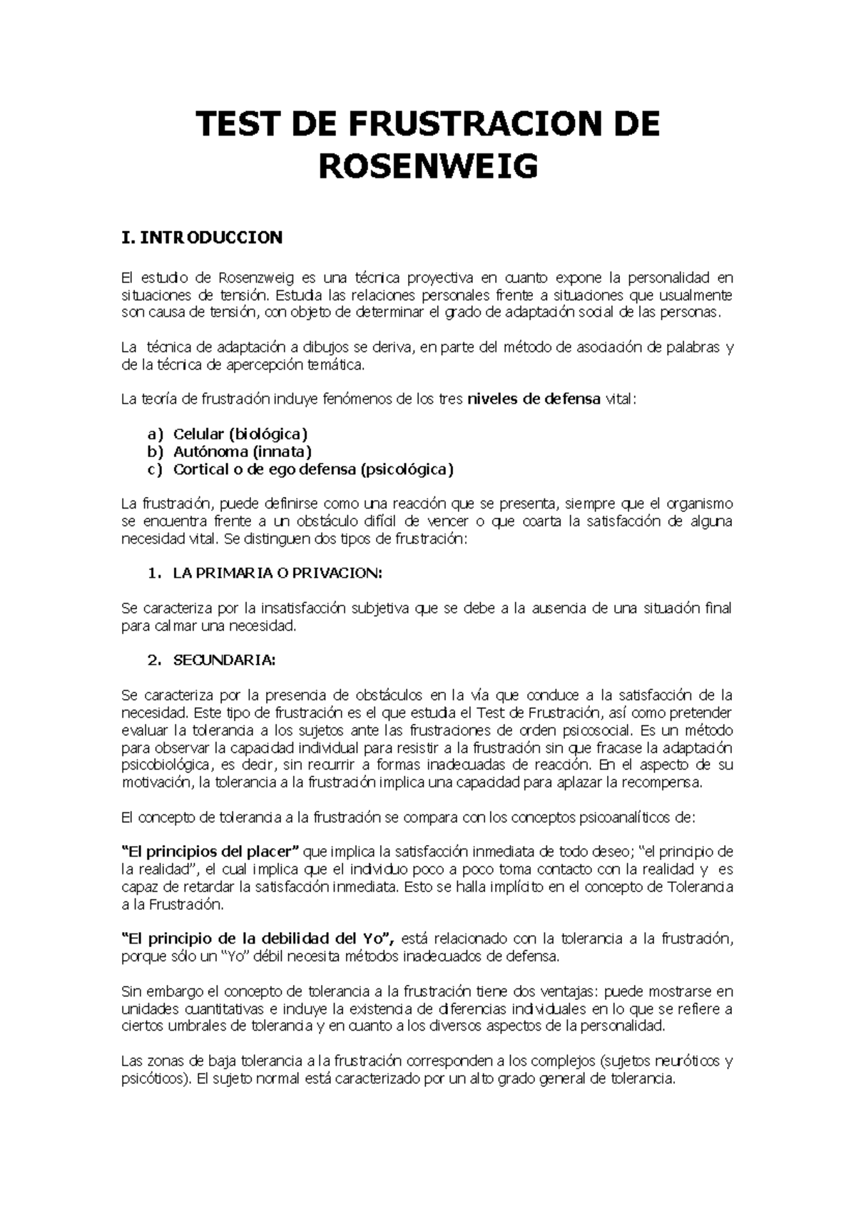 Test de frustracion 3 pdf free - TEST DE FRUSTRACION DE ROSENWEIG I ...