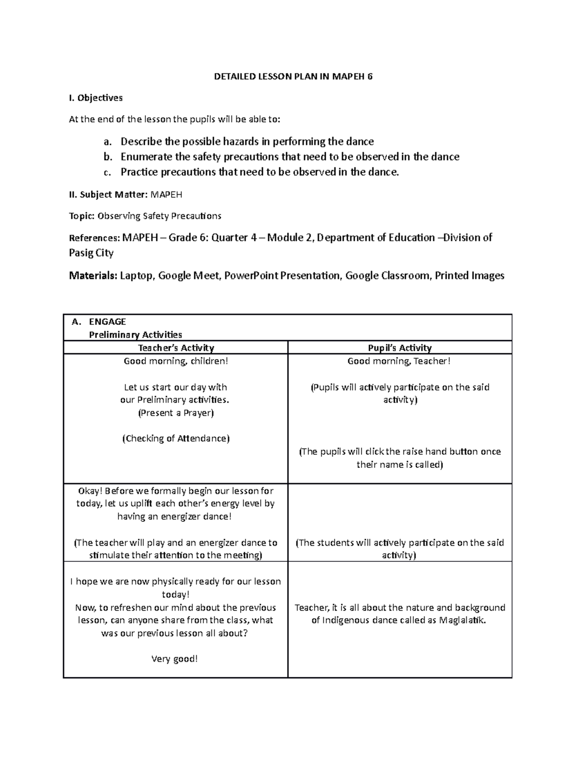 Detailed Lesson Plan Pagpapakilala Sa Titik Titik Punto Vrogue