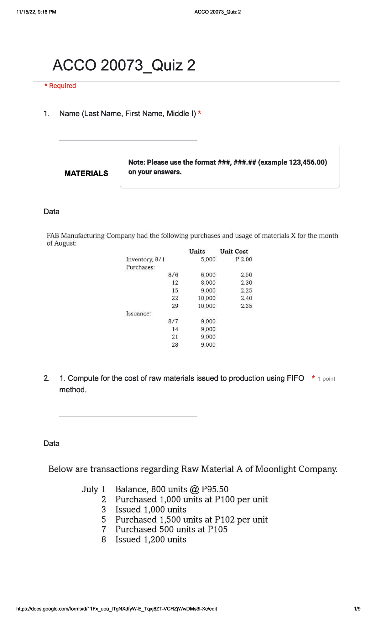 Quiz 2 - Quizzes - Cost Accounting - Studocu