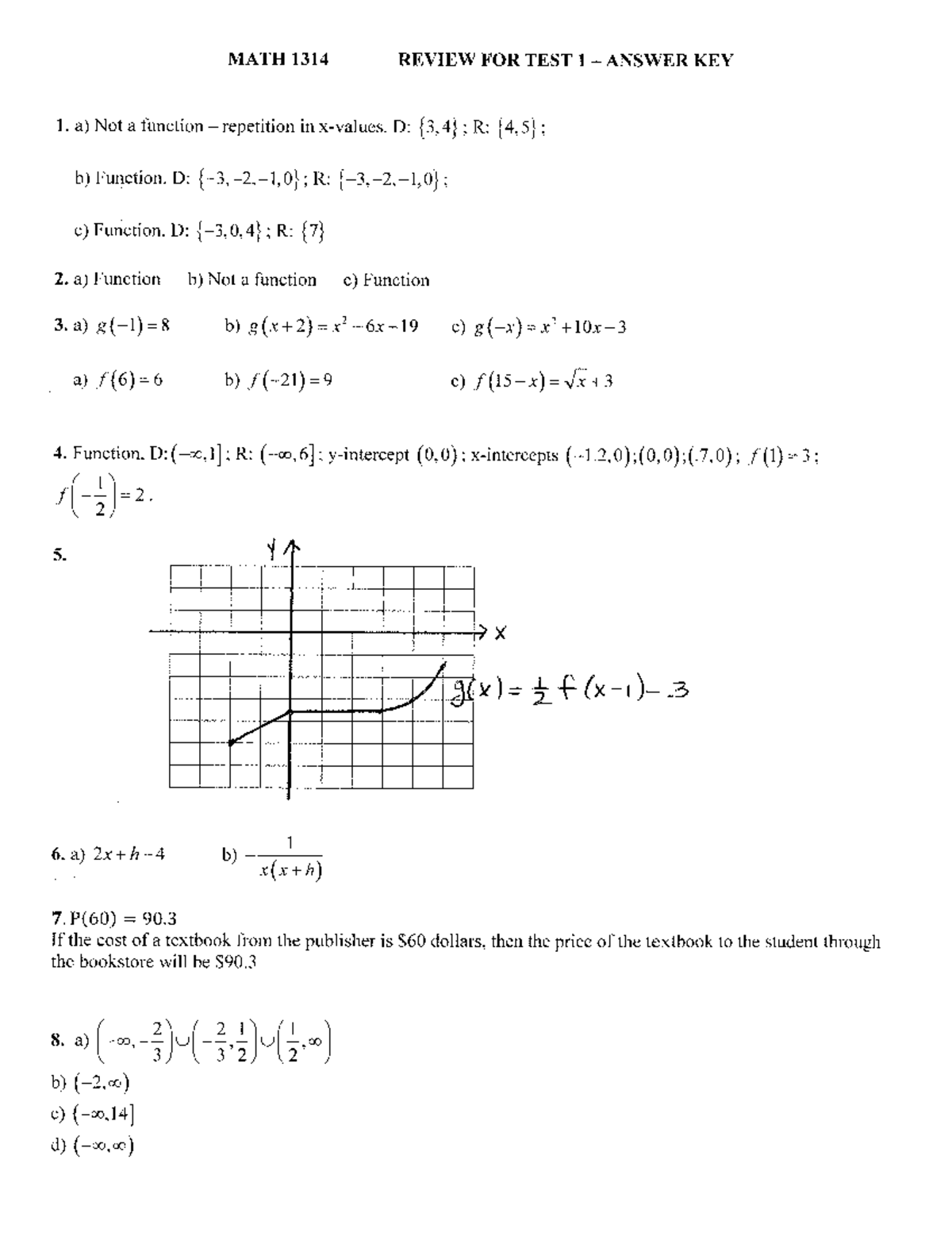 Module 1 Review Answers - MATH 1414 - Studocu