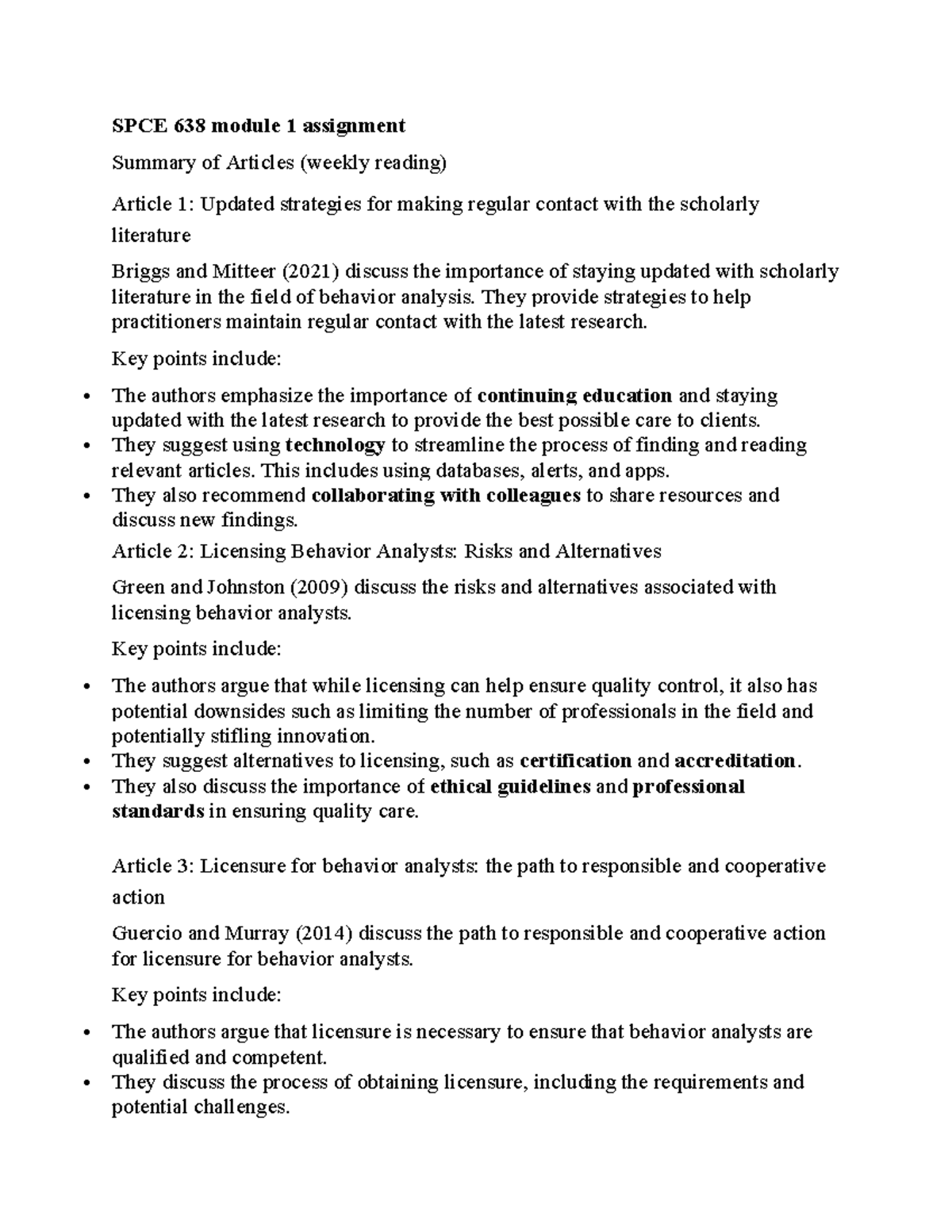 SPCE 638 reading - SPCE 638 module 1 assignment Summary of Articles ...