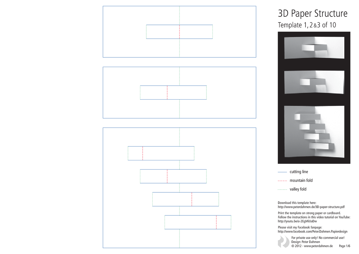 3D-paper-structure - Archivo de estructuras 3d - Template 1, 2 & 3 of ...