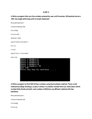 Lab - 3 - pf lab 3 solution - Page 1 of 3 Session BSCS 2020 1st ...