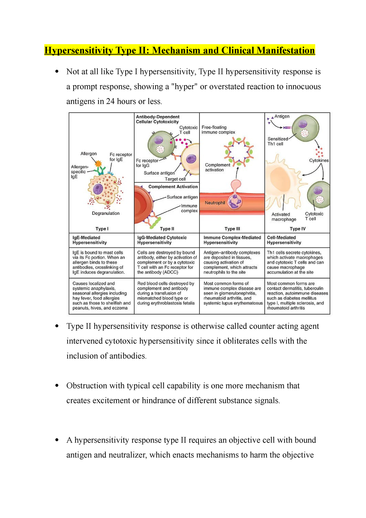 Hypersensitivity Type II - Type II Hypersensitivity Response Is ...