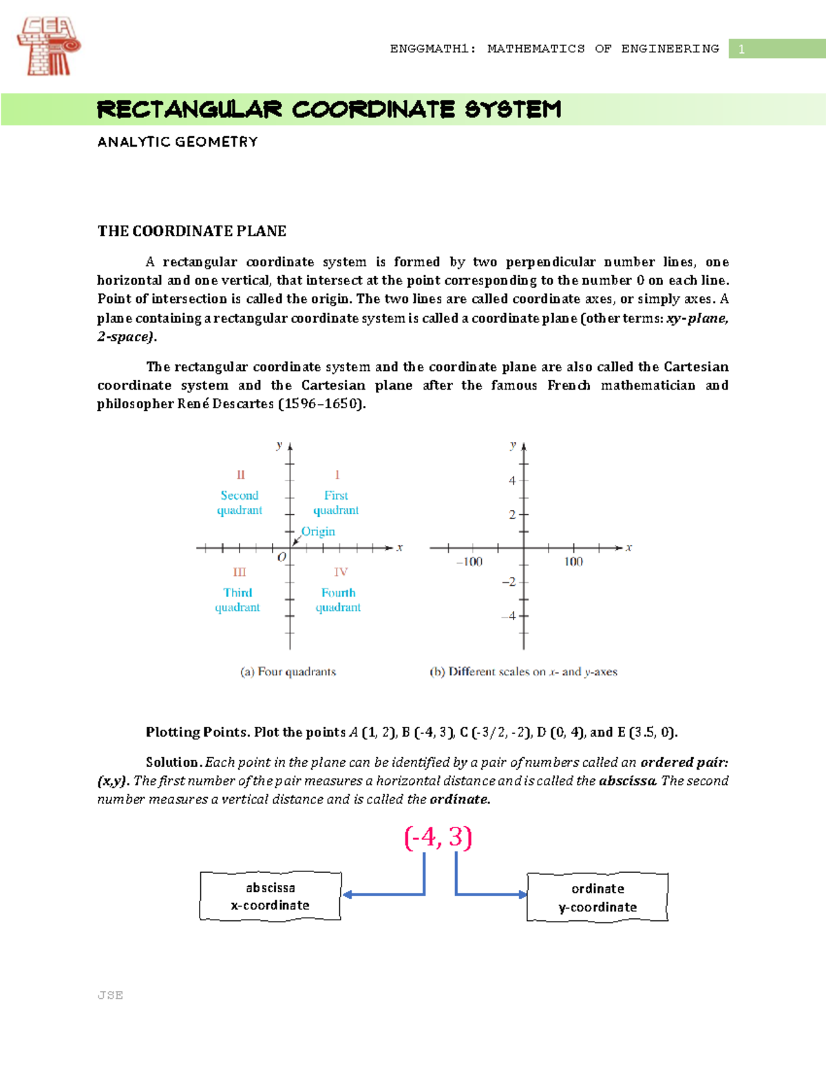 Rectangular Coordinate System - Rectangular Coordinate System Analytic ...