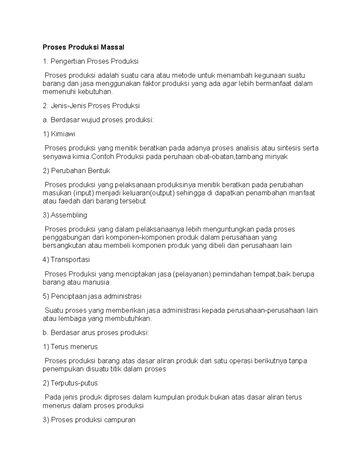Proses Produksi Massal - Proses Produksi Massal Pengertian Proses ...