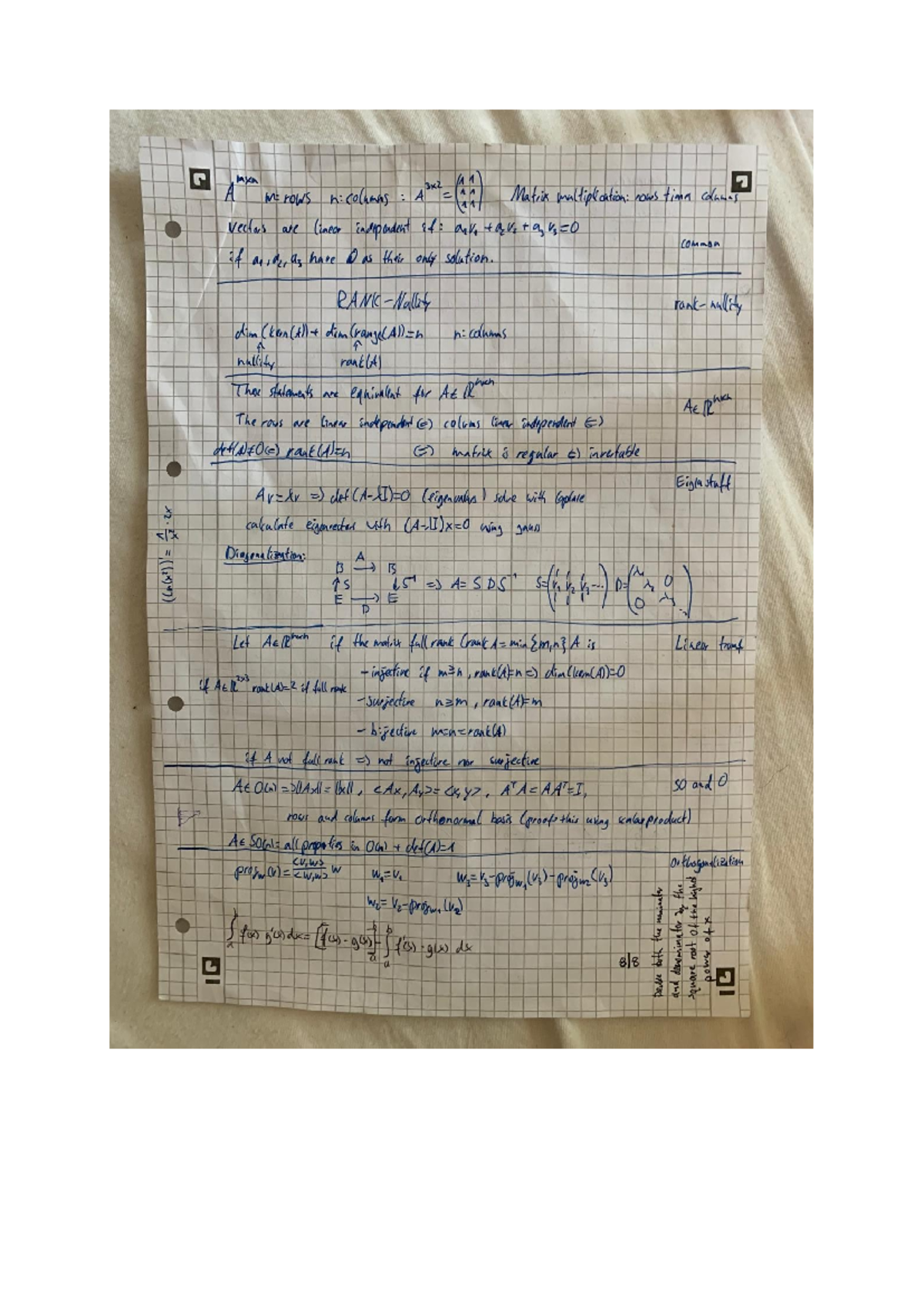 cheat sheet for exam - myn 3x2 (11 A M: rows n:columas : A Matrix ...