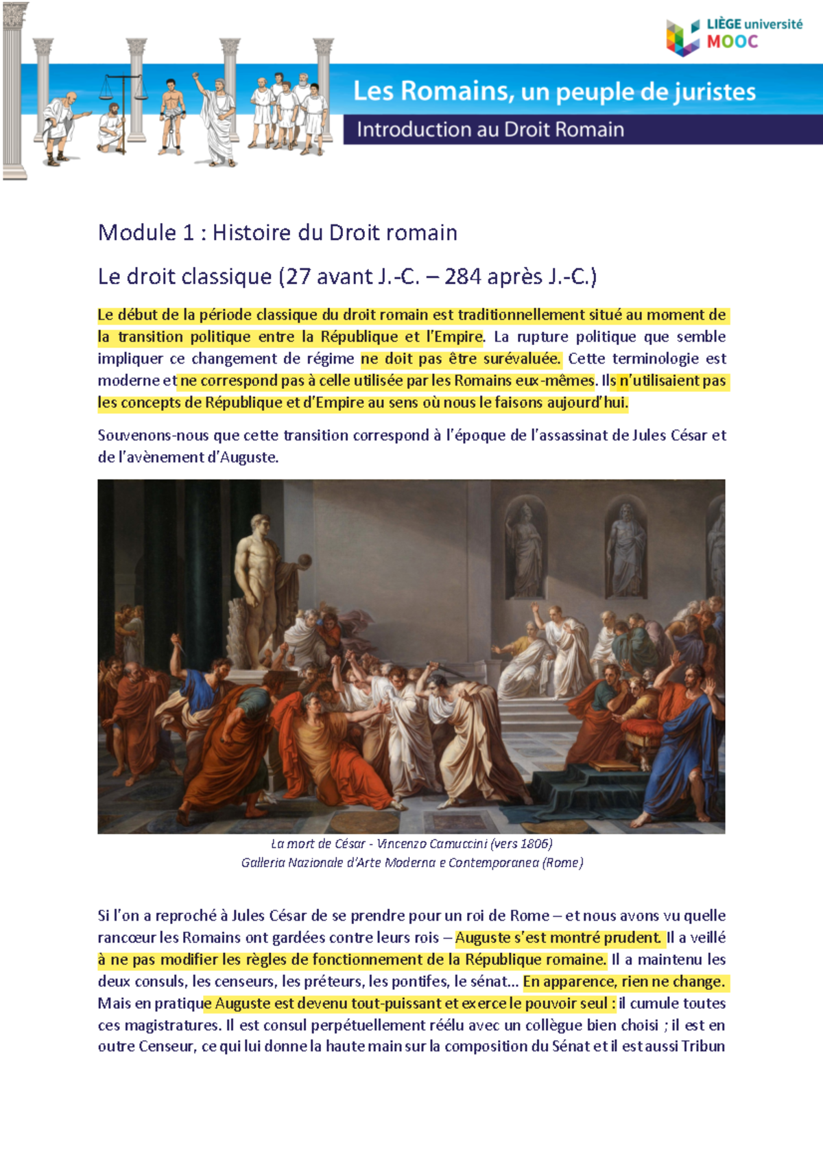 Module 1 sequence 3 - pwp - Module 1 : Histoire du Droit romain Le ...