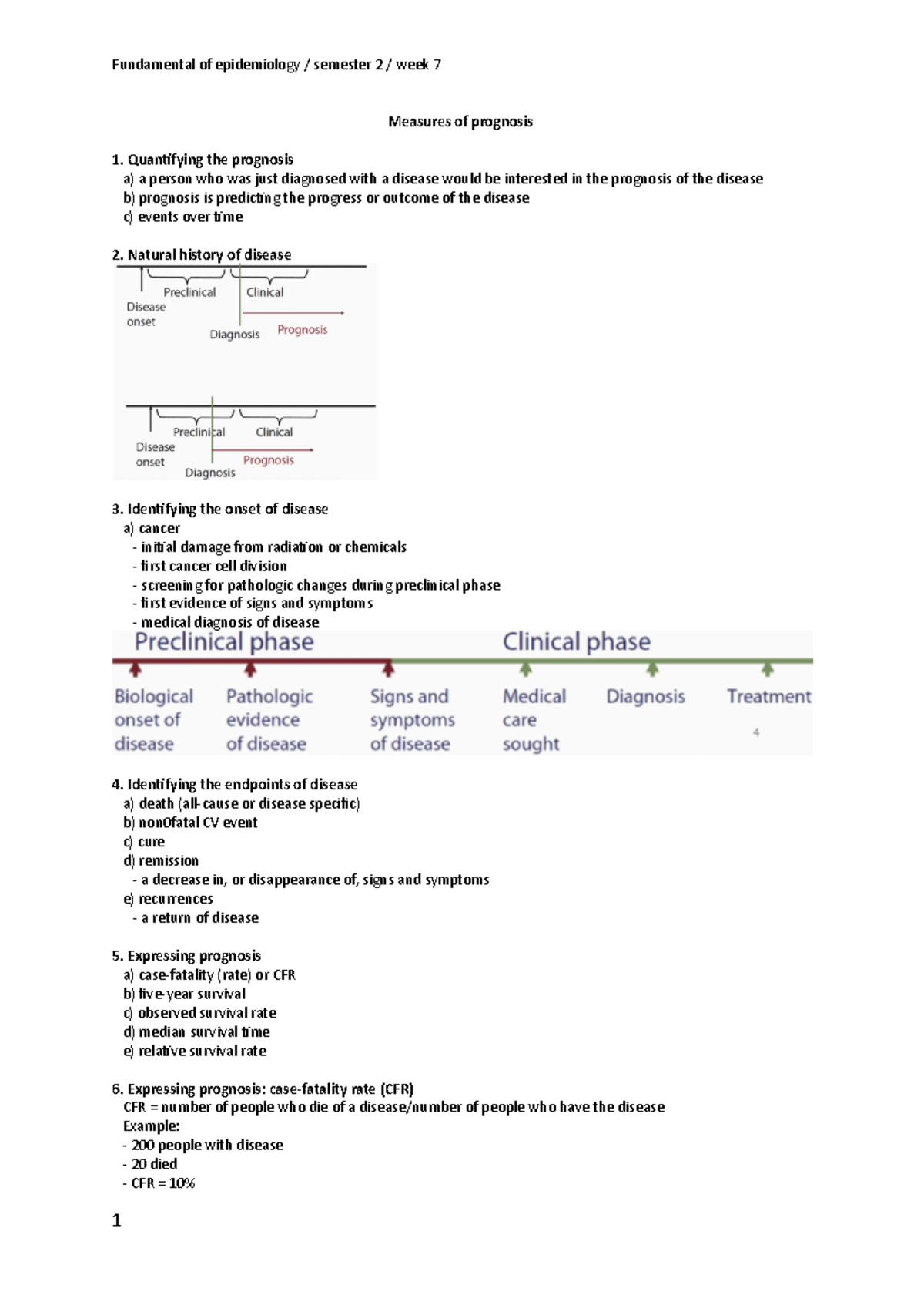 Fundamentals of Epidemiology lecture week 7 - Measures of prognosis 1 ...