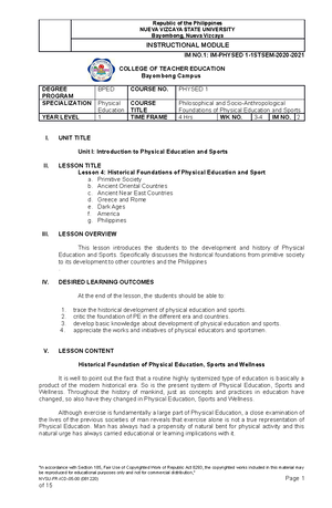 Physed 1 Lesson 1 3 Philosophical And Socio Anthropological