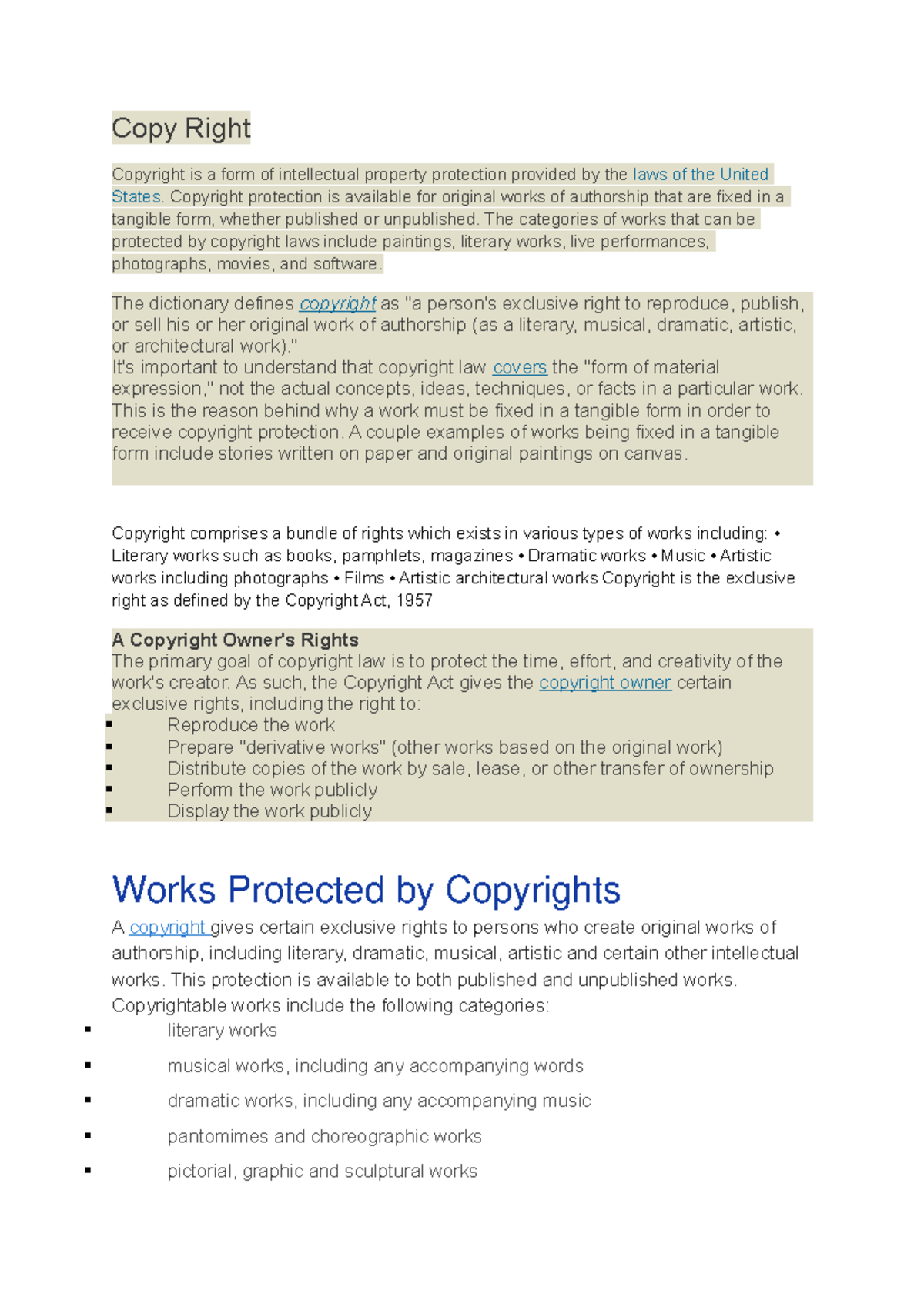 Copyright and Trademark IPR Copy Right Copyright is a form of