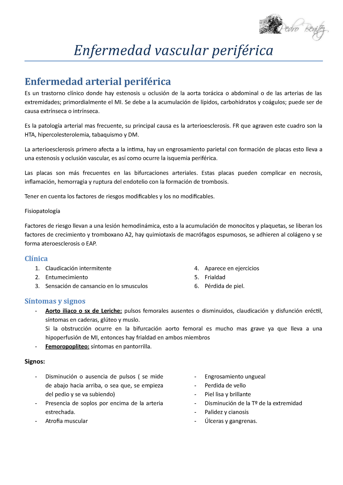 PDF) Enfermedad arterial periférica y ejercicio