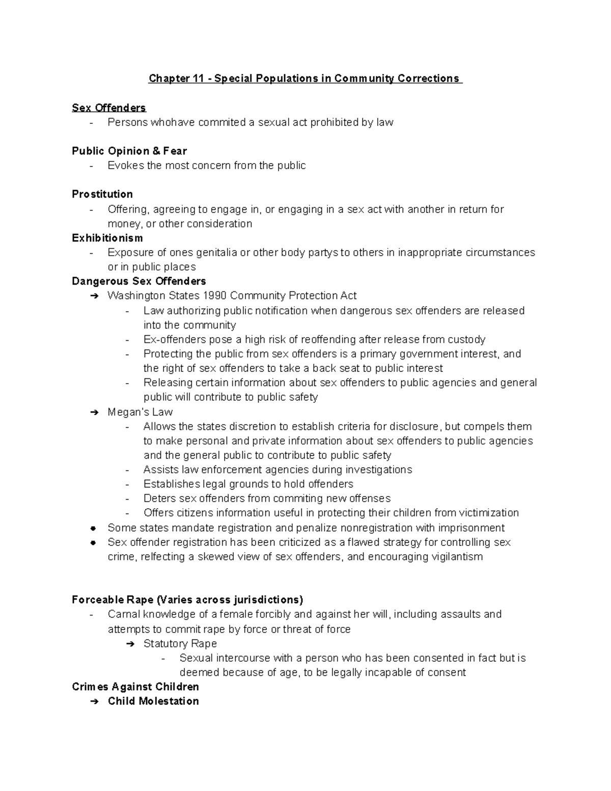 Chapter 11 - Chapter 11 - Special Populations in Community Corrections ...