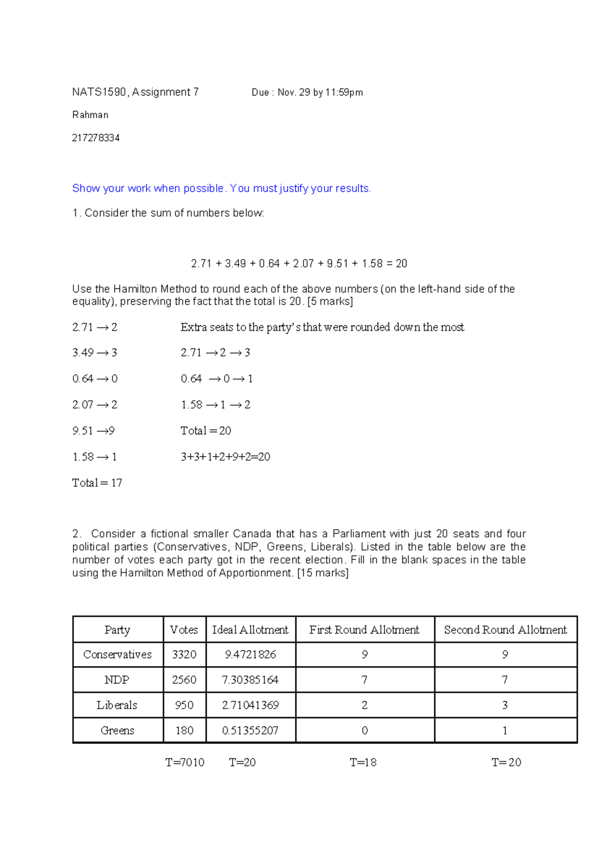 Assignent 7 - nrij - NATS1590, Assignment 7 Due : Nov. 29 by 11:59pm ...