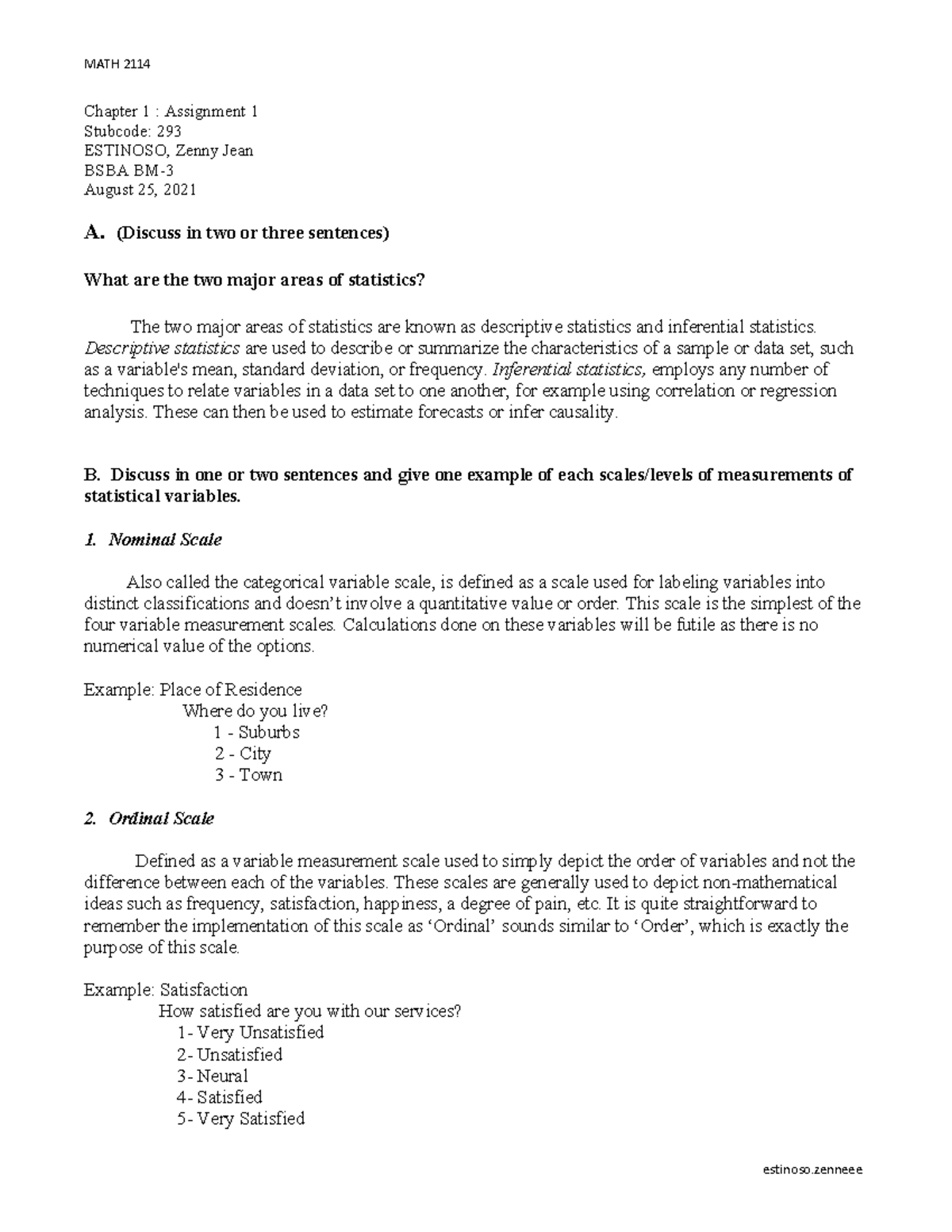 Assignment 1 math 2114 math 2114 estinoso chapter 1 assignment 1