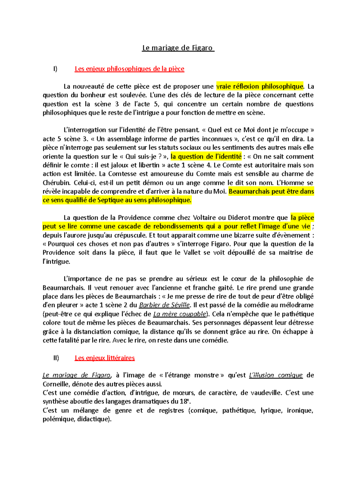 Le Mariage De Figaro Acte 3 Scène 9 Analyse Linéaire Le mariage de Figaro - Explication sur le roman - Le mariage de Figaro I)  Les enjeux philosophiques - Studocu