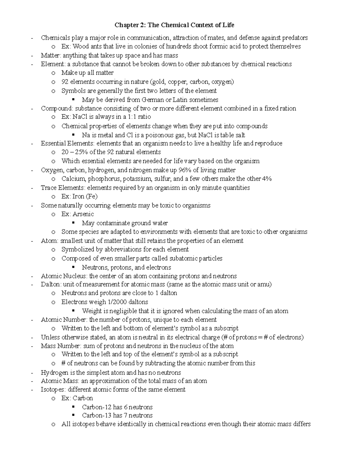 Chapter 16 Biotechnology Notes for AP Biology - Chapter 2: The Chemical ...