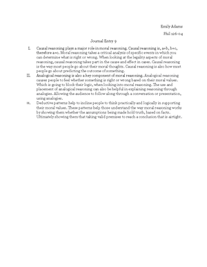 Journal Entry 6 - Examples for coursework throughout the quarter, to ...