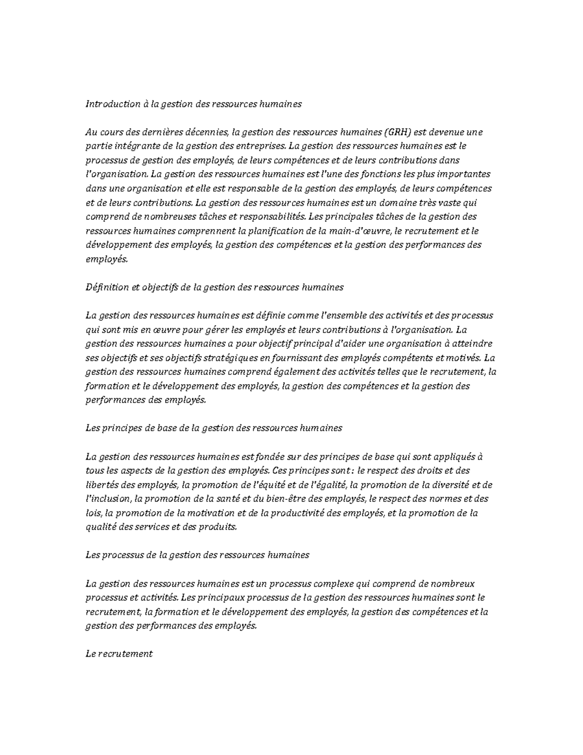 human-resource-management-note-study-introduction-la-gestion-des