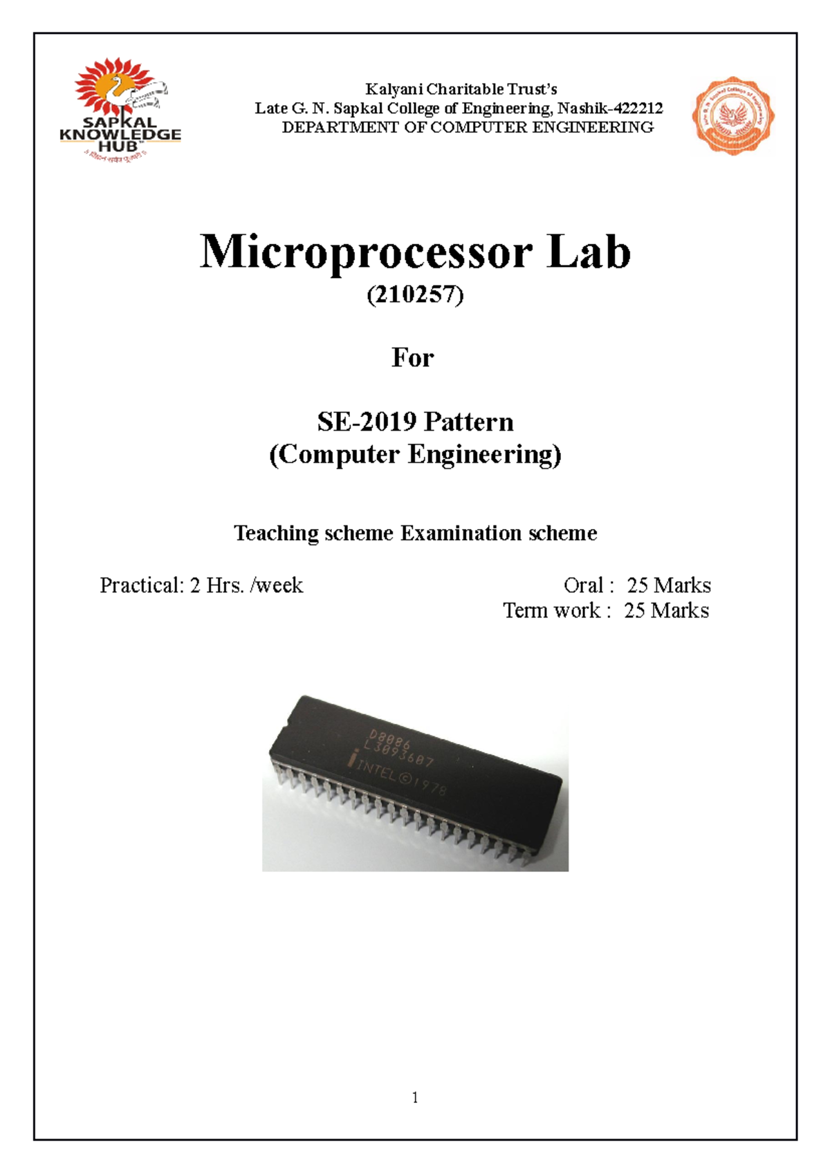 Updated SE SEM 2 Micro - LAB Manual 2022-23 - Kalyani Charitable Trust ...